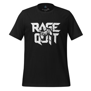 Rage Quit シャツ – ストリートウェア ゲーマー グラフィック Tシャツ – 競技ゲーミングアパレル