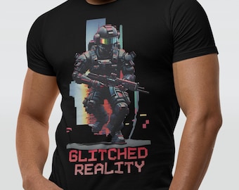Combat gamer Shirt, digital glitch design