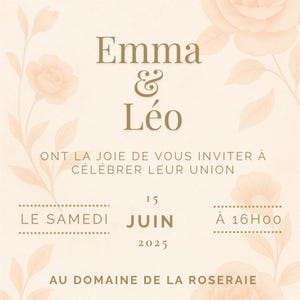 Digital Wedding Invitation Template – Elegant Pink Design to Customize