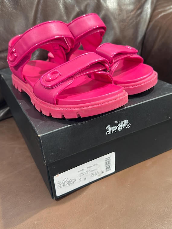 Coach Pink Sandals Size 8 (Dragonfruit) View 5