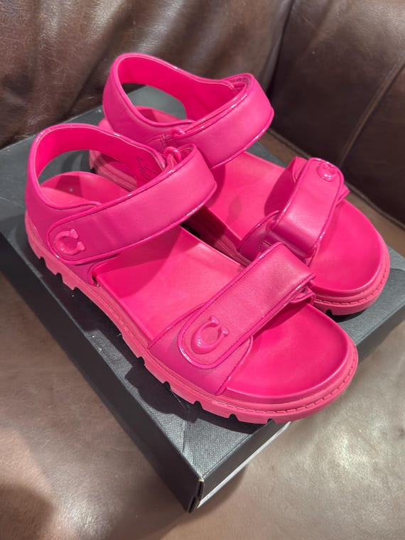Coach Pink Sandals Size 8 (Dragonfruit) View 4