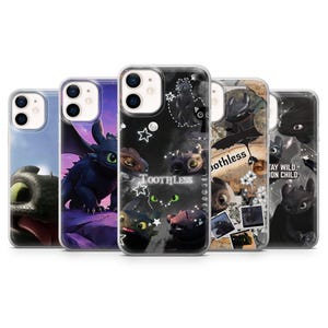Dragon Handyhülle Toothless Night Fury für iPhone 16 Pro, 15, 14, 13, 12, Samsung S25, S24, S23, A16, A26, A36, A56, Pixel 9A, 8, 7