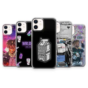 Custodia per telefono Juice WRLD con rap triste ed emotivo per iPhone 16 Pro, 15, 14, 13, 12, Samsung S25, S24, S23, A16, A26, A36, A56, Pixel 9A, 8, 7