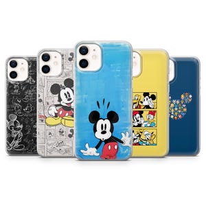 Custodia classica estetica per telefono di Topolino per iPhone 16e, 15, 14, 13, 12, 11, Samsung S25Edge, S24, S23, A35, A25, A15, Pixel 9Pro, 8A