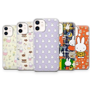 Custodia per telefono Miffy, modello coniglietto minimalista, per iPhone 16 Pro Max, 15, 14, 13, 12, 11, Samsung S25Edge, S24, S23, A35, A25, A15, Pixel 9Pro, 8A