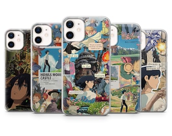 Coque de portable Moving Castle Howl Studio Ghibli Cover pour iPhone 17, 17Pro, 16, 15, 14, 13, Samsung S25, S24, S23, A16, A26, A36, A56, Pixel 10