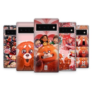 Funda de teléfono con diseño de panda en rojo para Google Pixel 9A, 9Pro XL, 8Pro, 7A, 6, Samsung S25, S24, S23, A35, A16, A55, iPhone 16e, 15