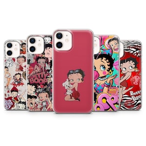 Betty Boop Phone Case Vintage Cartoon Cover for iPhone 16 , 15, 14, 13, 12, 11, Samsung S25Edge, S24, S23, A35, A25, A15, Pixel 9Pro, 8A