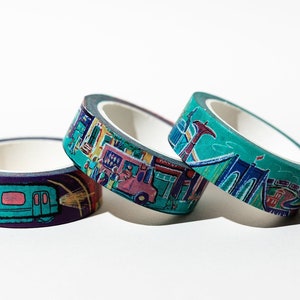 Bright and bold NYC washi tape with long scenes, lots of sightseeing and detail. image 1