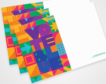 Vote Blue! Political Postcards: Set of 100 vote postcards, perfect for Postcards to Voters and other get out the vote campaigns, tall.