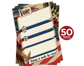 Political Postcards Give Me Your Tired Bulk Set of Single Image Postcards