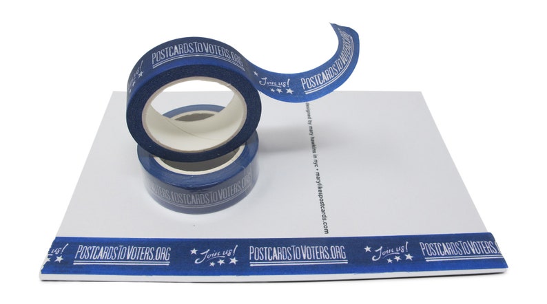 Just one washi tape roll, perfect for decorating Postcards to Voters or other get out the vote writing campaigns Navy Blue