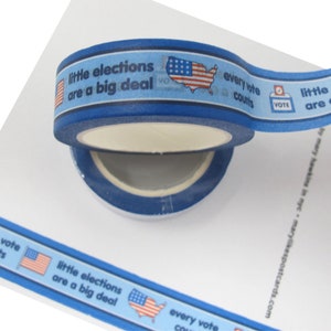 Just one washi tape roll, perfect for decorating Postcards to Voters or other get out the vote writing campaigns Flag