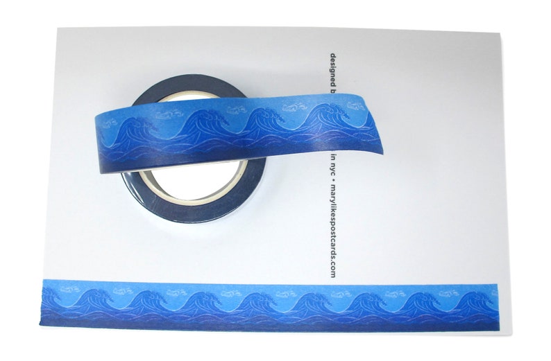 Just one washi tape roll, perfect for decorating Postcards to Voters or other get out the vote writing campaigns Blue Wave