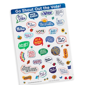 Allez voter ! Stickers politiques pour vos cartes postales, parfaits pour écrire pour faire voter le jour des élections