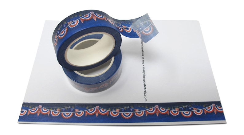 Just one washi tape roll, perfect for decorating Postcards to Voters or other get out the vote writing campaigns Patriotic Bunting