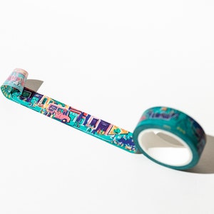 Bright and bold NYC washi tape with long scenes, lots of sightseeing and detail. image 4
