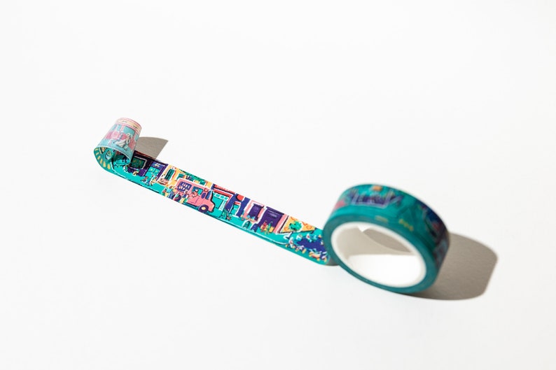 Bright and bold NYC washi tape with long scenes, lots of sightseeing and detail. image 4