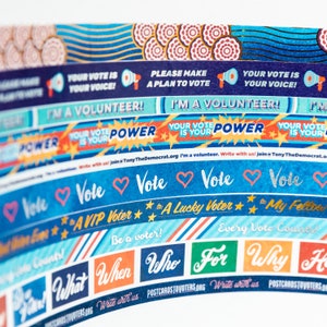 Just one washi tape roll, perfect for decorating Postcards to Voters or other get out the vote writing campaigns image 3