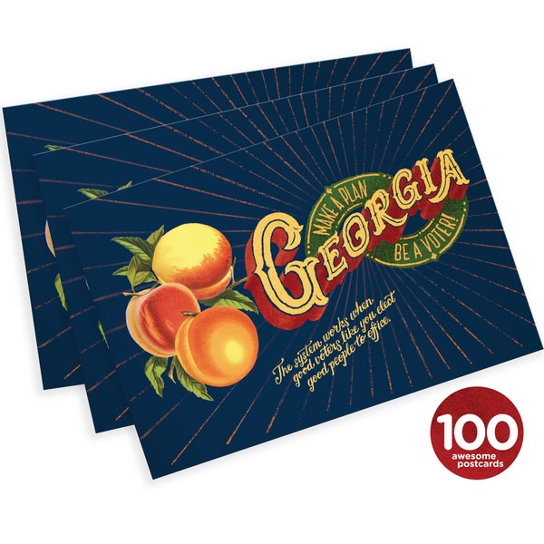 100 Vote Postcards! "Georgia: make a plan, be a voter". Perfect for Postcards to Voters and the Georgia runoffs.