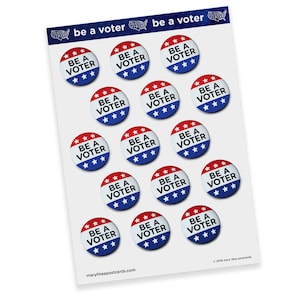 Soyez un électeur ! Stickers politiques pour vos cartes postales et scrapbooking, parfaits pour écrire à vos représentants ou pour faire voter