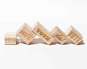 Tiny "Vote" rubber stamps! Perfect for Postcards to Voters and other get out the vote campaigns.