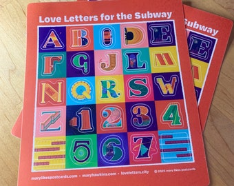 Sticker Sheet: Love Letters for the Subway