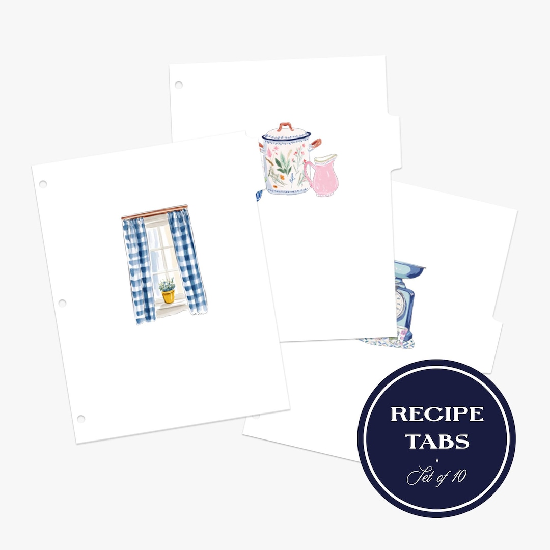 Recipe Binder Tabs, 10 Tab Divider Set With Labels, Index Tabs, Recipe ...