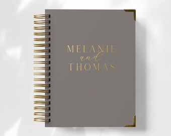 Custom Personalized Wedding Planner Book, Engagement Gift for Bride, Wedding Organizer & Checklist, 12 or 18 Month Planner, Elegant Names