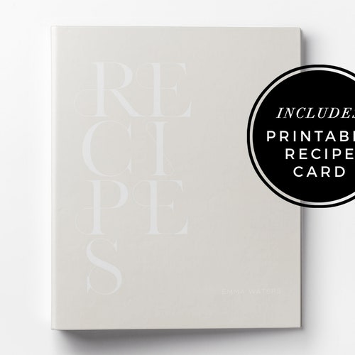 Recipe Binder & Printable Recipe Card Custom 3ring Binder Etsy