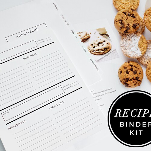 Recipe Binder Tabs Recipe Tab Dividers 10 Index Tab Dividers Etsy