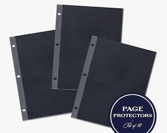 Recipe Binder Page Protectors, Set of 10, Letter Size Sheet Protectors, Fits Recipe Dividers, Recipe Binder Accessories