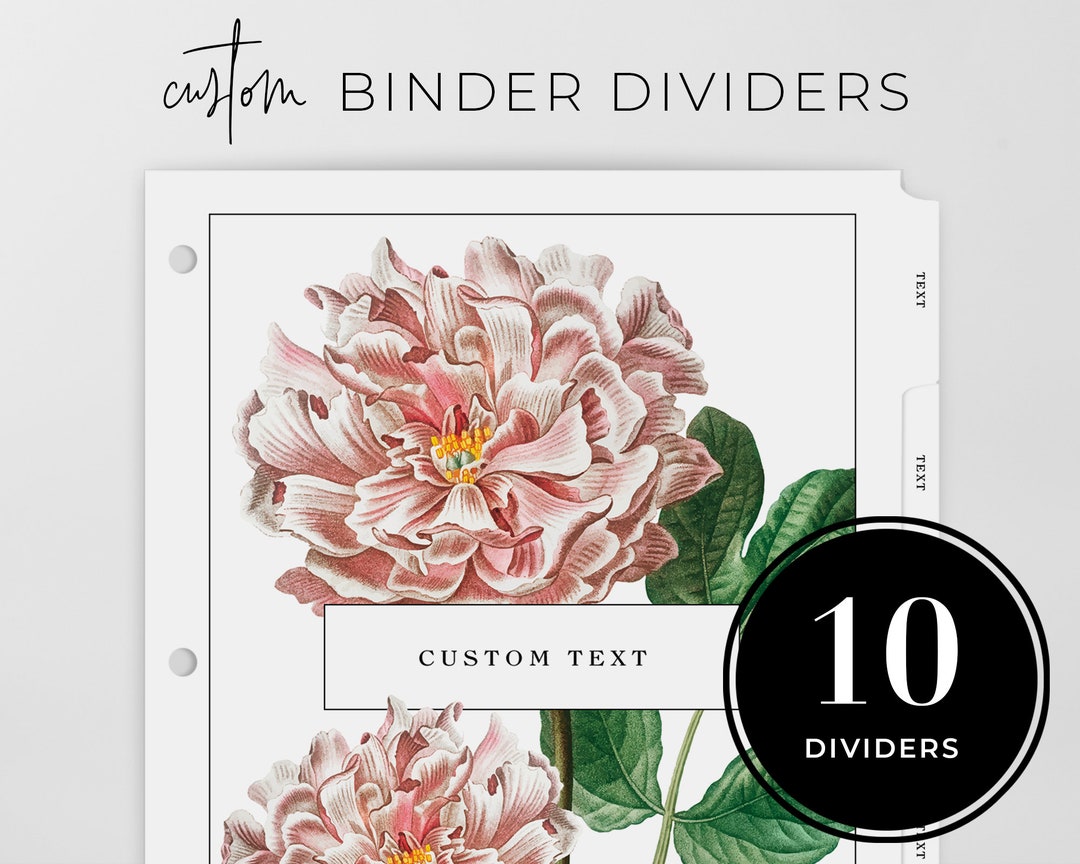 Custom Binder Divider Tabs Custom Tabs Recipe Binder Tabs Etsy Australia