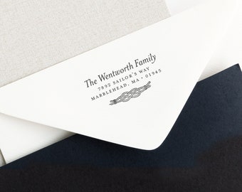 1.625 inch diameter Wedding Gift Housewarming Self-inking Stamp Return Address Stamp Family Name Split Palm Stamp