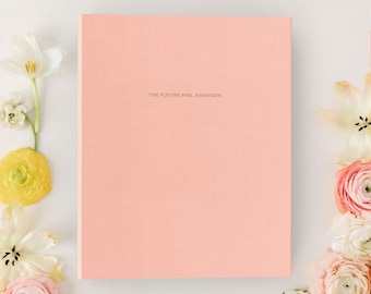 Personalized Wedding Planning Binder, Engagement Gift for Bride, Wedding Organizer & Checklist, Linen Binder with Gold Foil, Future Mrs.