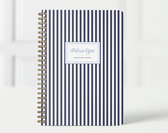 Needlepoint Journal, Custom Project Book for Stitchers, Personalized Needlepoint Notebook & Retreat Planner, Summer Stripe