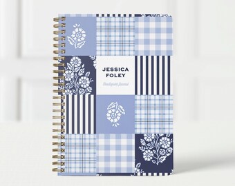 Needlepoint Journal, Custom Project Book for Stitchers, Personalized Needlepoint Notebook & Retreat Planner, Summer Madras