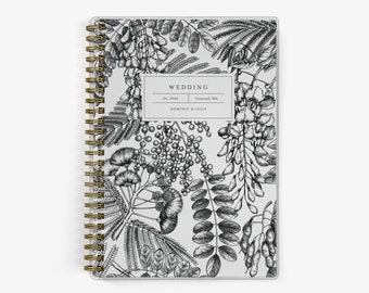 Mini Wedding Planner Book for Small Wedding Planning, Elopement Planner, Organizer and Checklist, Engagement Gift, Ferns & Foliage Design