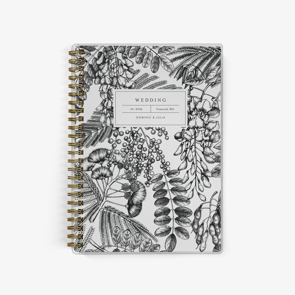 Mini Wedding Planner Book for Small Wedding Planning, Elopement Planner, Organizer and Checklist, Engagement Gift, Ferns & Foliage Design