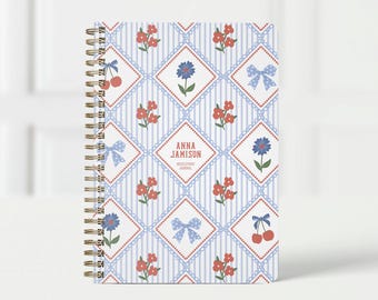 Needlepoint Journal, Custom Project Book for Stitchers, Personalized Needlepoint Notebook & Retreat Planner, Heritage Quilt