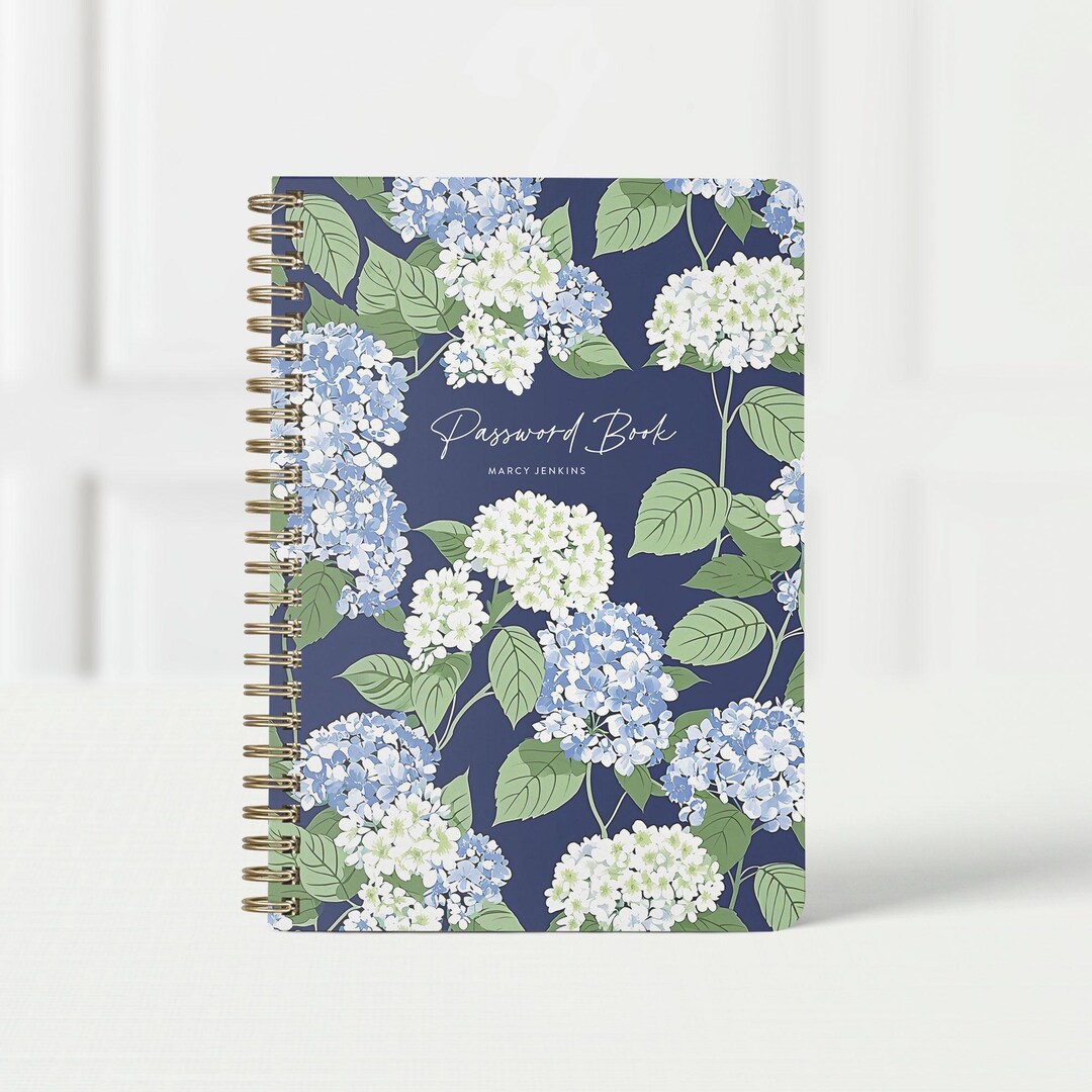 Personalized Password Keeper, Custom Login Notebook W/ Spiral Binding ...