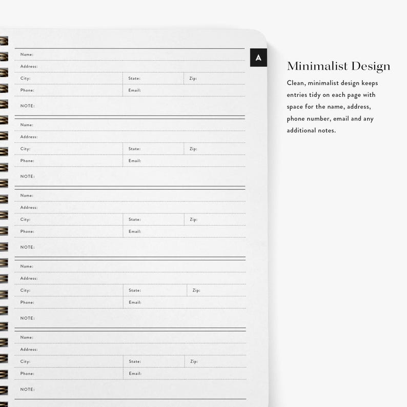 Personalized Address Book, Soft OR Hard Cover Spiral Notebook for ...