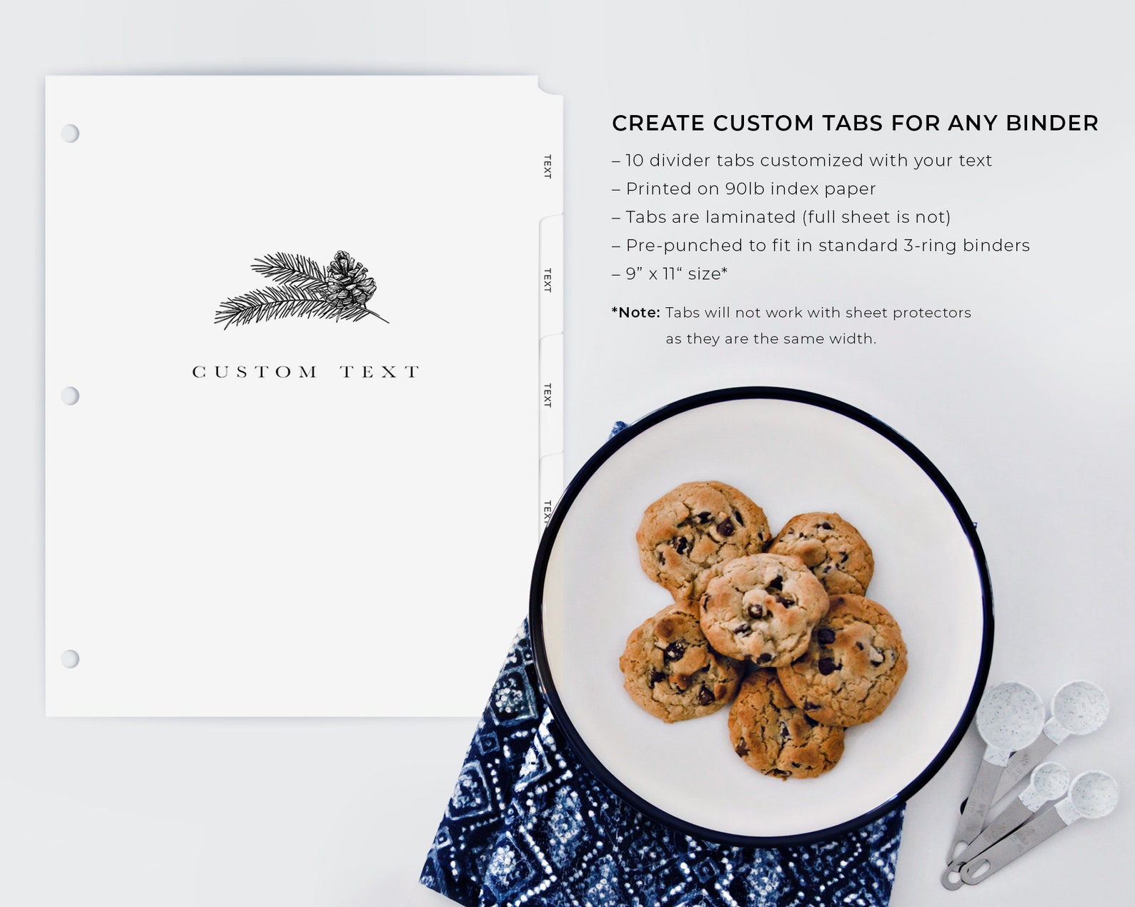 Custom Binder Divider Tabs Custom Tabs Recipe Binder Tabs Etsy