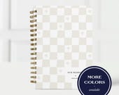 Wedding Planner Book, Personalized Engagement Gift for Bride, Custom Wedding Organizer and Checklist, 18 Months, Painted Checkerboard