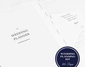 Wedding Binder Planning Kit, 150+ Pages, Printed Wedding Planner, Binder Tabs, Business Card Holder, Plastic Pocket, Gold Foil Stickers