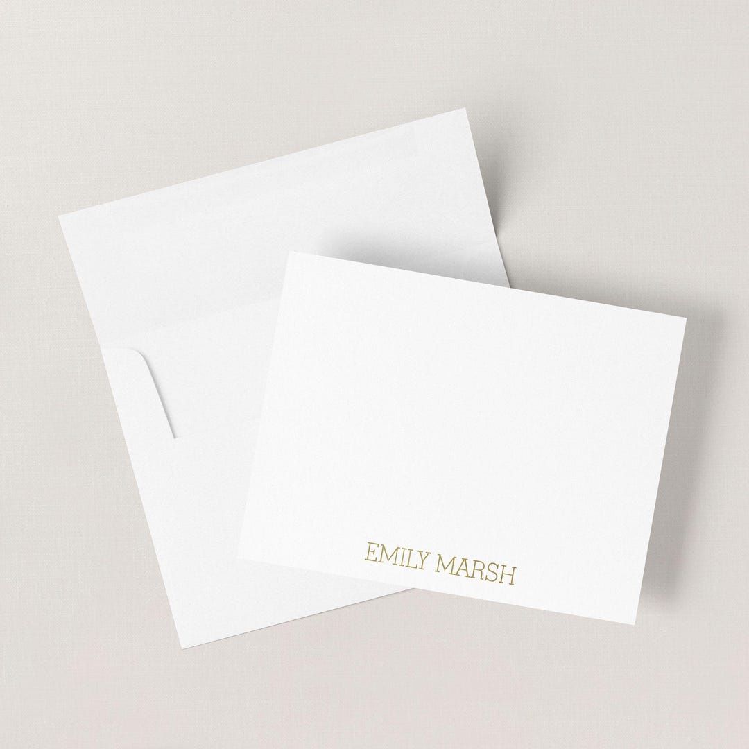 Personalized Gold Foil Note Cards, Custom Stationery Set, Gift for ...