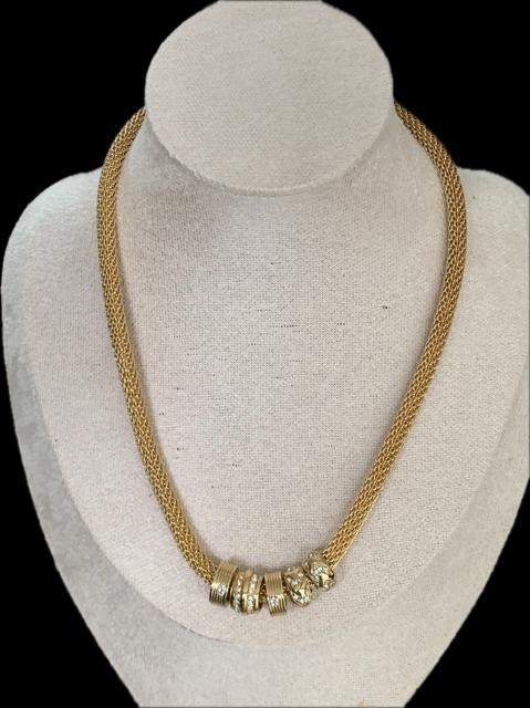 アクセサリー Vintage Christian Dior Gold Necklace Christian Dior Vintage Gold Plated Necklace With Crystal Accents