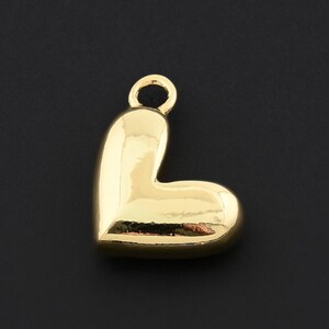Glänzend poliert Herz Anhänger in 18K Gold gefüllt mit minimalistischen Stil für Liebhaber Schmuck machen 11.7 x 15 mm