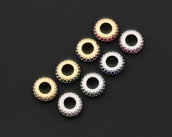 18K Gold Filled Round Spacer Beads Inlaid with Zircon Crystal Beads for DIY Crafting Accessories 8mm