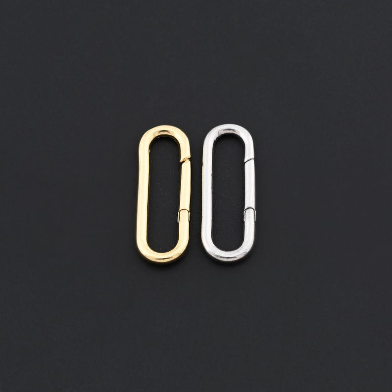 Long Oval Spring Lock With 18K Gold Filled Finish, Ideal for Keychains ...